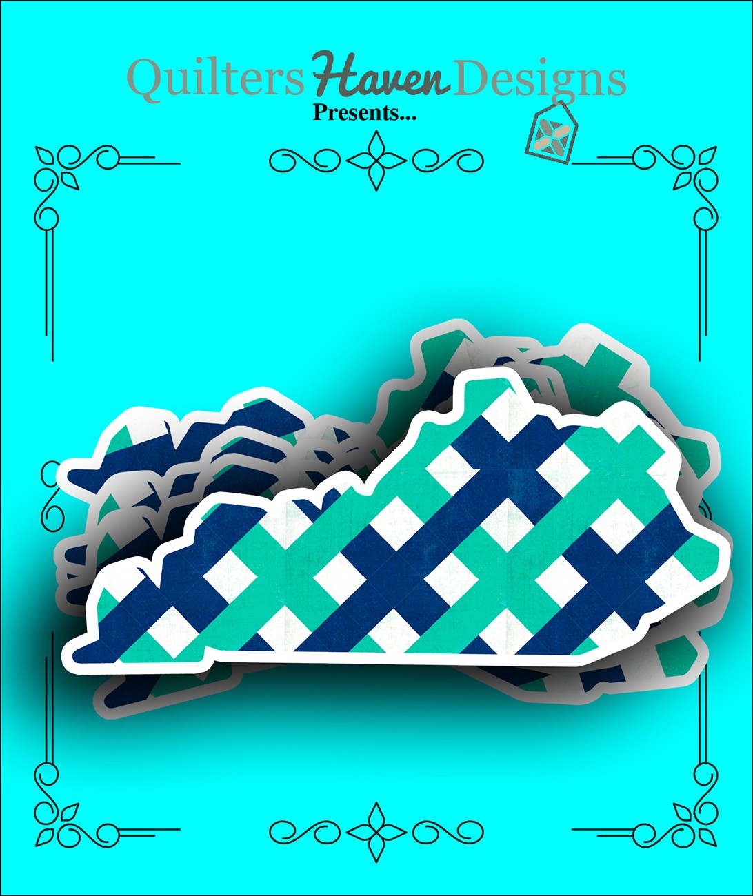 Kentucky Quilt Sticker 6pk
