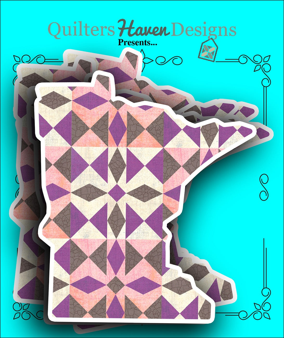 Minnesota Quilt Sticker 6pk