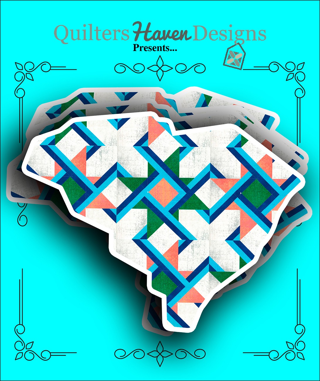 South Carolina Quilt Sticker 6pk