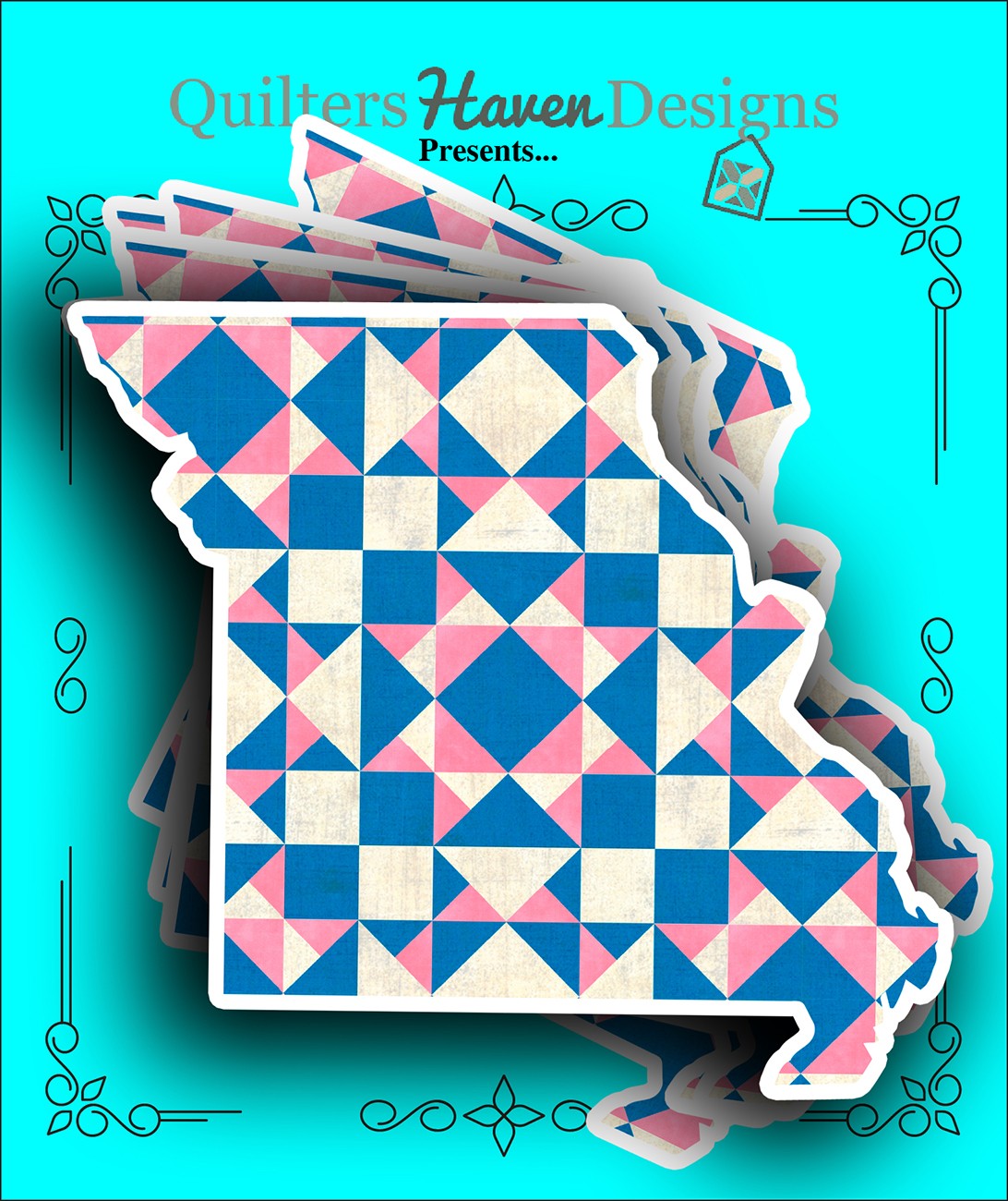 Missouri Quilt Sticker 6pk