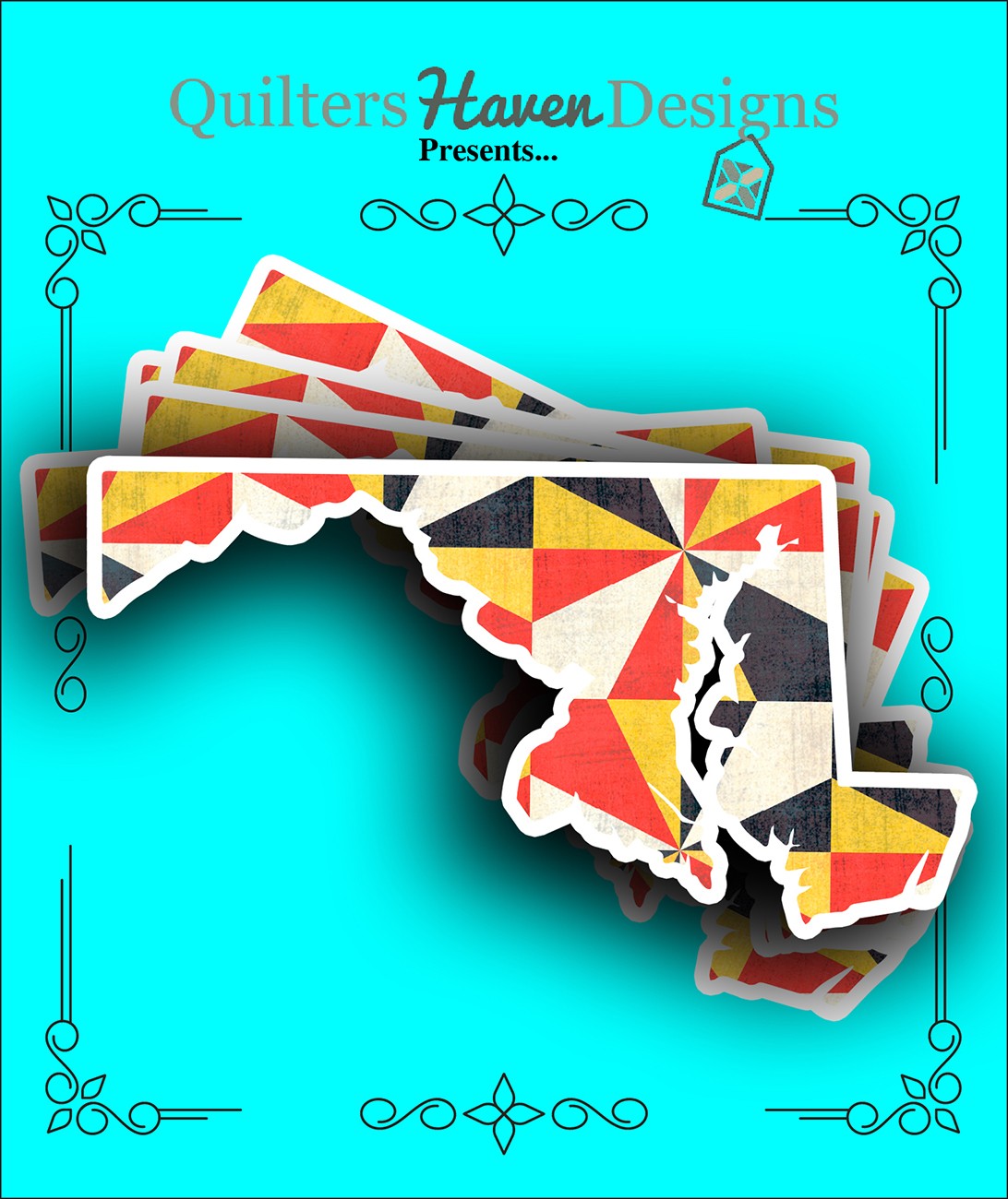 Maryland Quilt Sticker 6pk