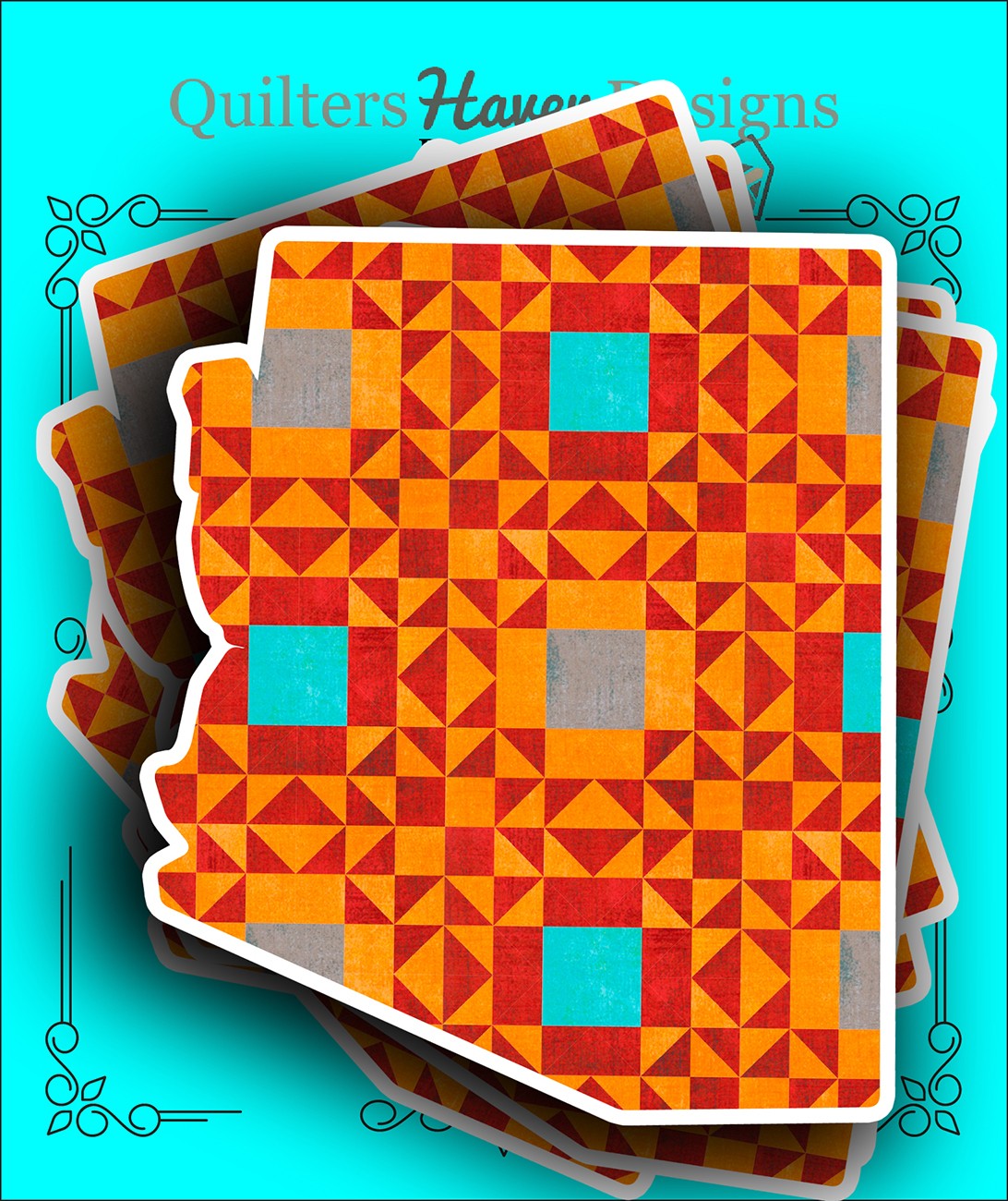 Arizona Quilt Sticker 6pk