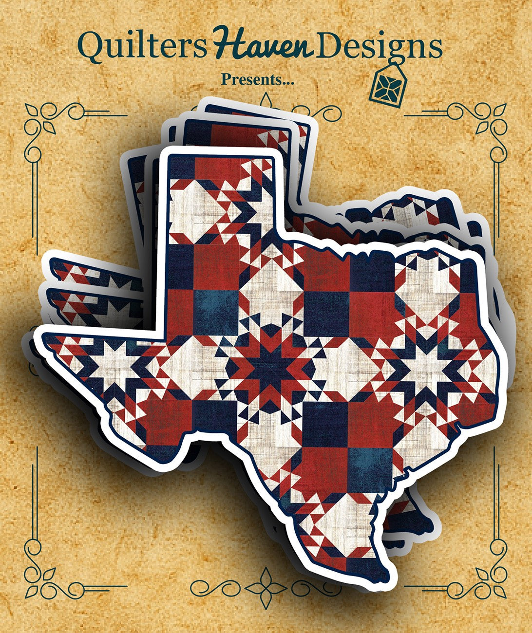 Freedom Quilt Sticker Texas 6pk