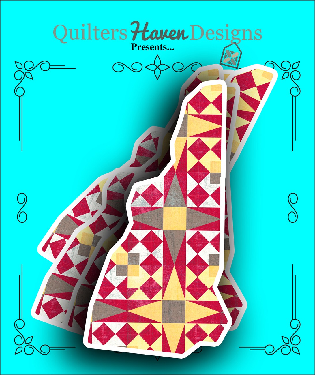 New Hampshire Quilt Sticker 6pk