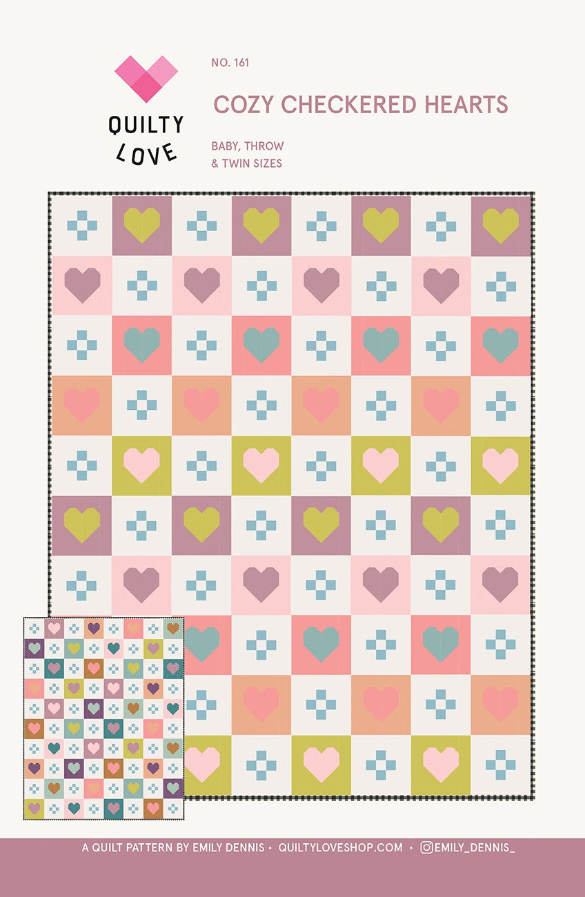 Cozy Checkered Hearts Quilt Pattern