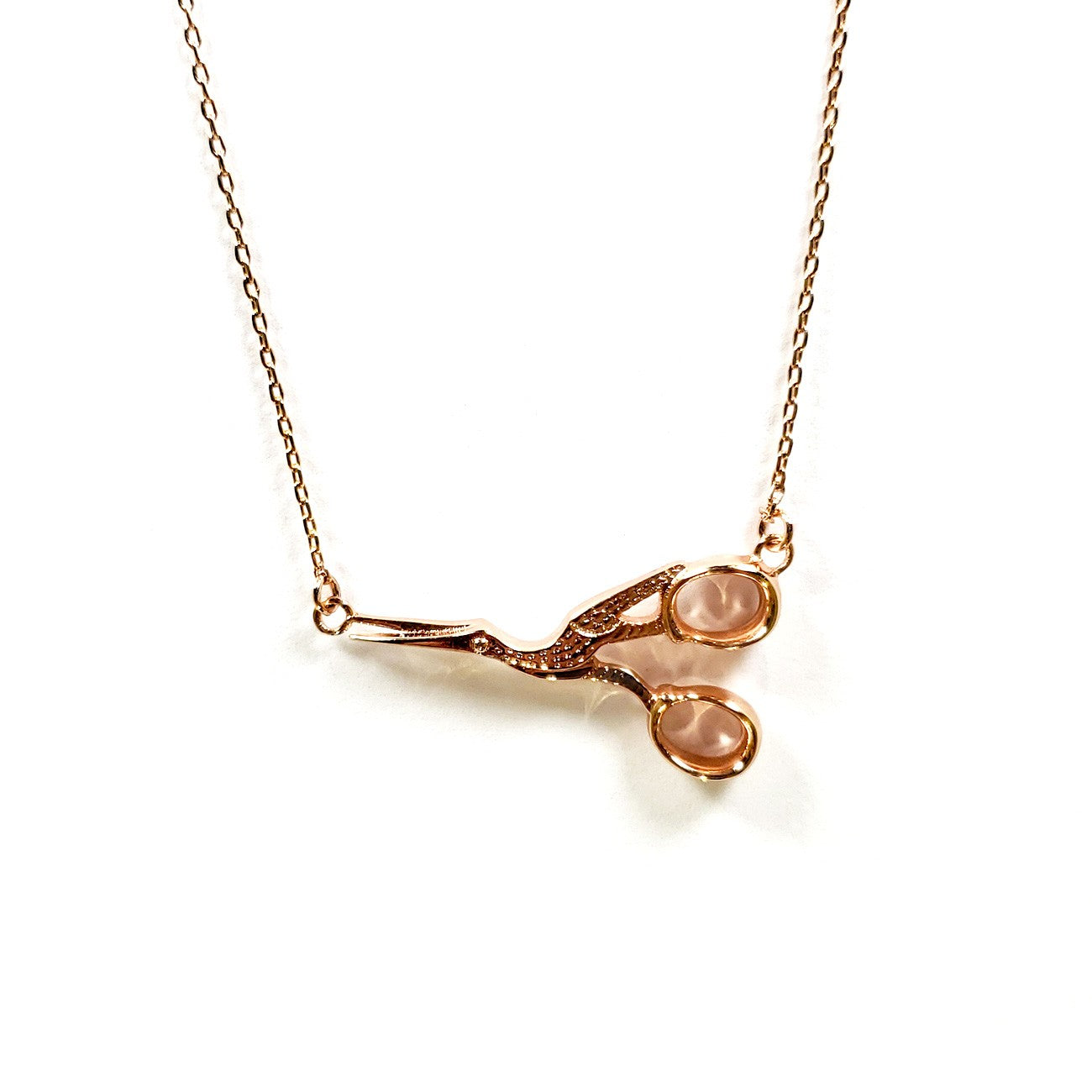 Stork Scissor Necklace Rose