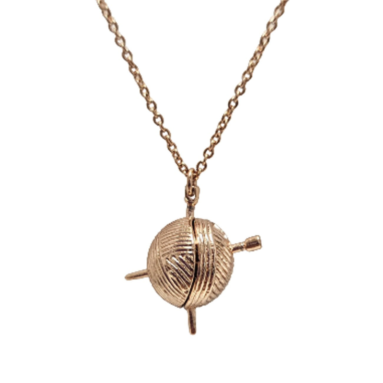 Mini Knitting Necklace Rose Gold