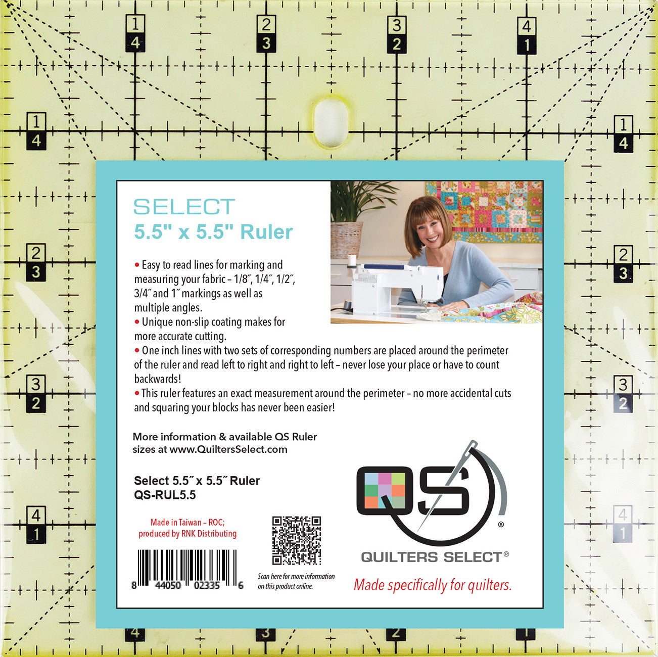 Quilter's Select Quilting Ruler 5-1/2in x 5-1/2in