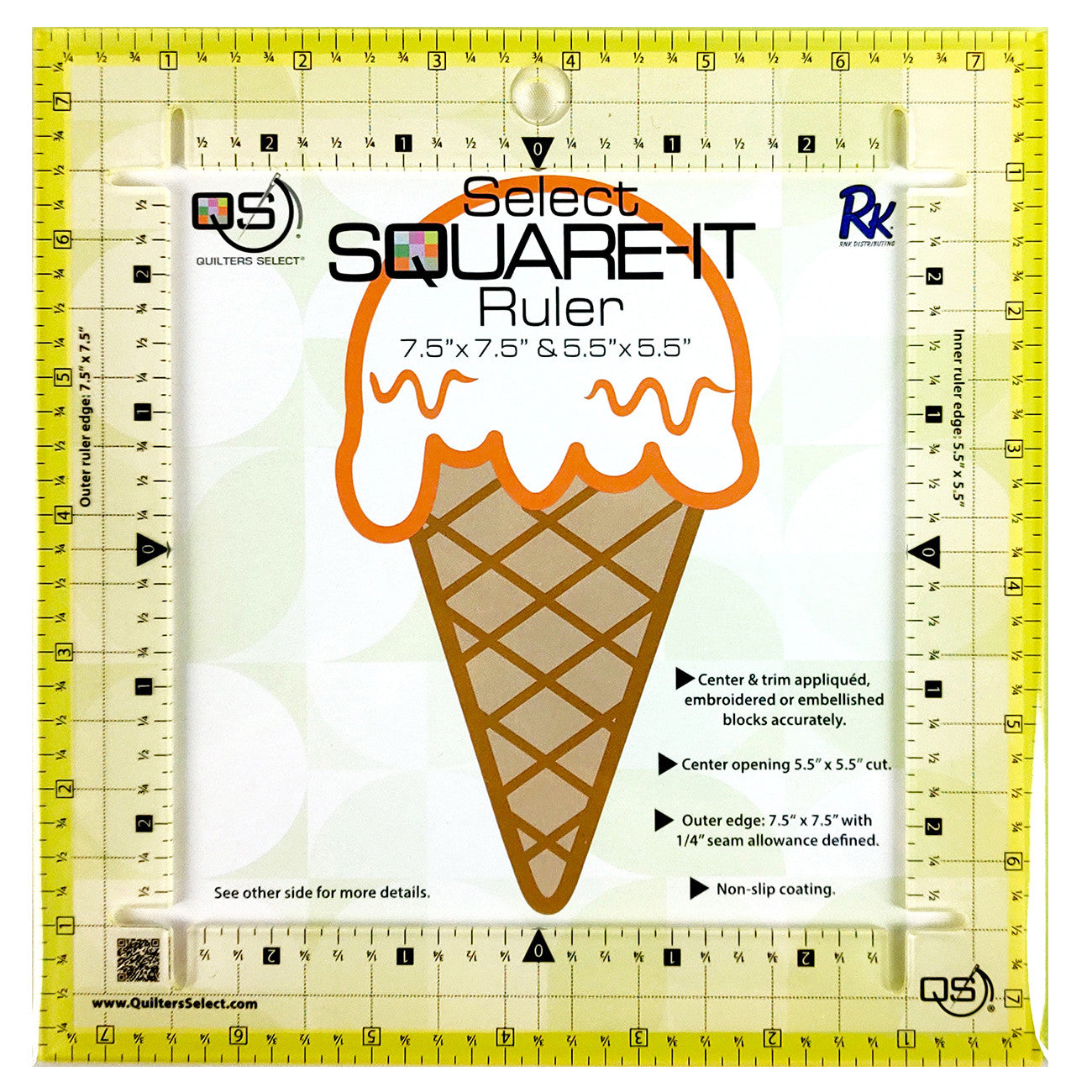 Quilters Select Square it Ruler 7-1/2in