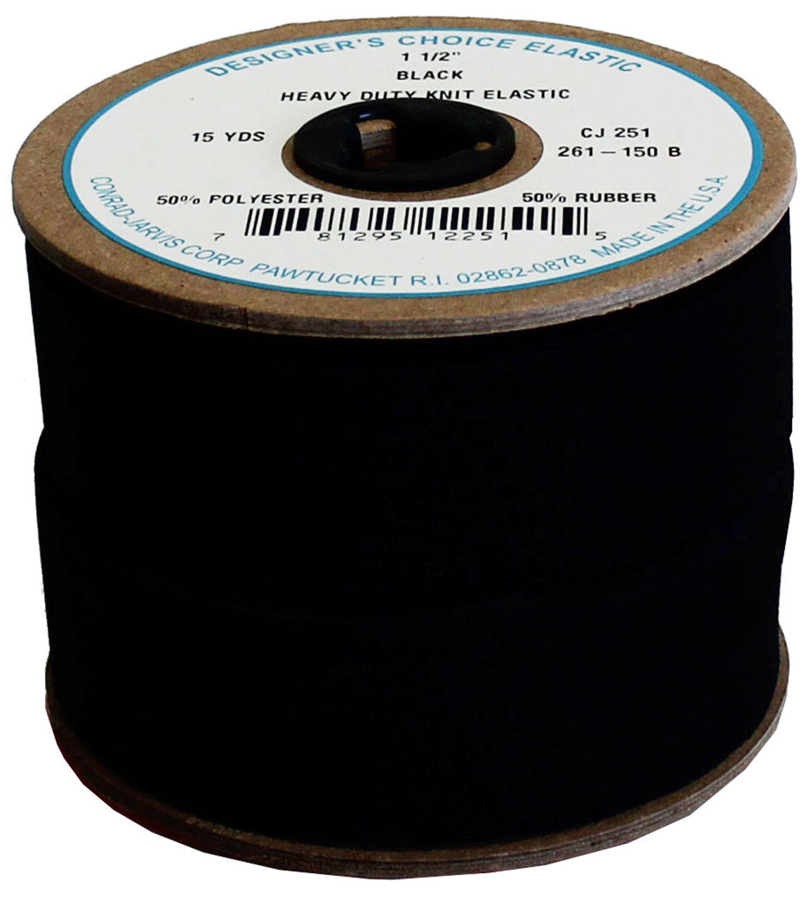 Knit Corset Elastic 1-1/2in x 15yd Black