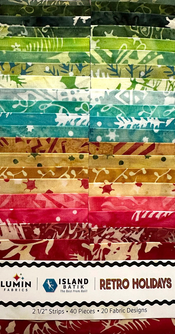 2.5in Strips Retro Holidays 40pcs 2 Pieces of Each Print