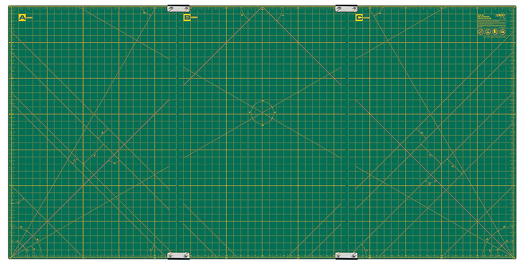 Cutting Mat Set of 3 Mats with Clips Green 35in x 70in
