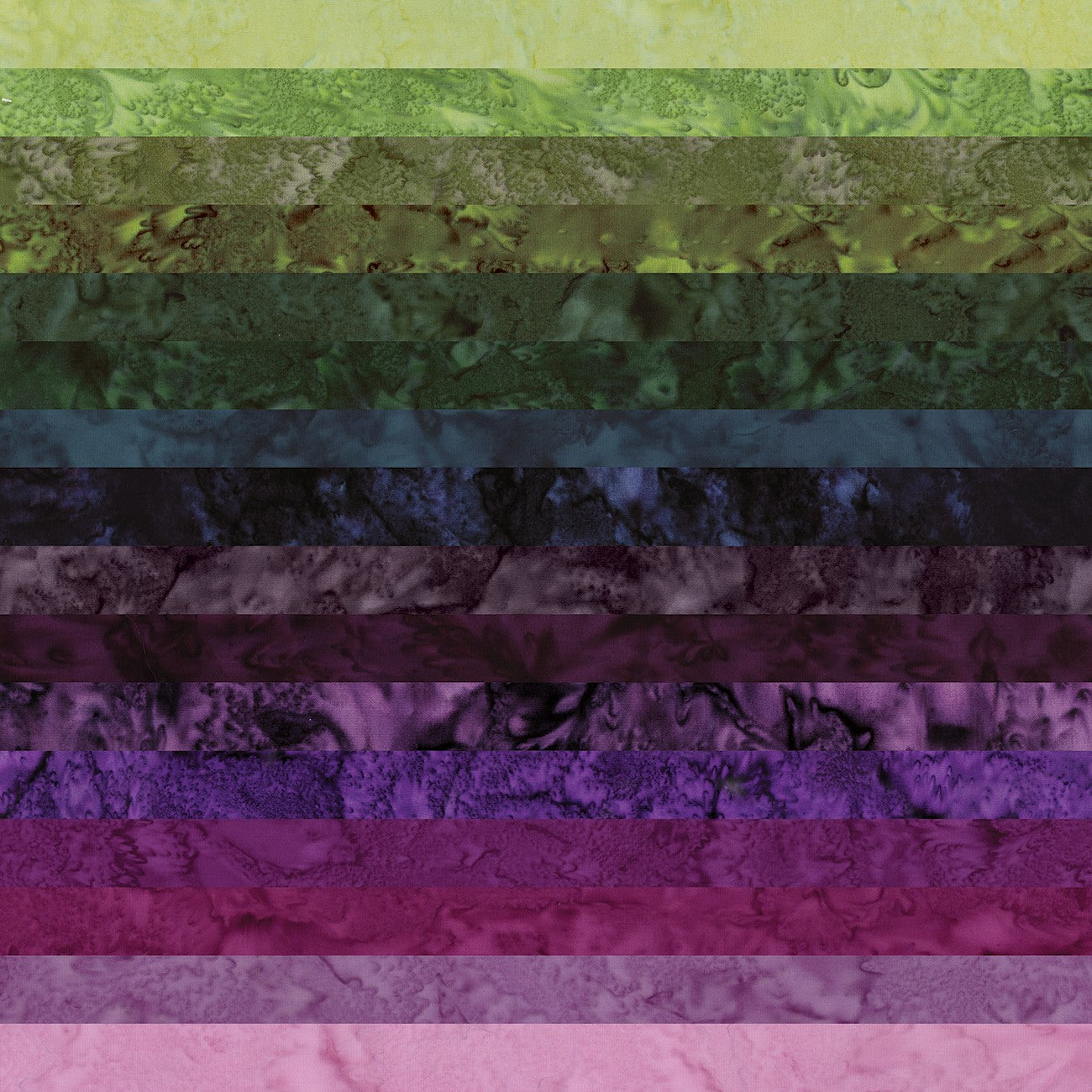 Batiks Hand-Dyes Twilight Grove 2.5in Strips