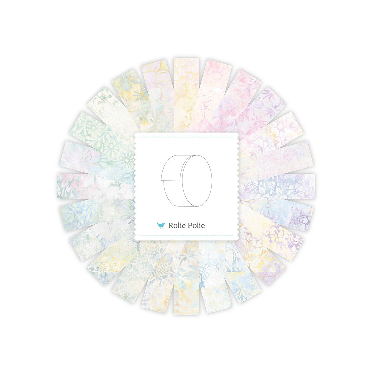 Batiks Pale Impressions 2.5 Inch Rolie Polie 40 Pcs.