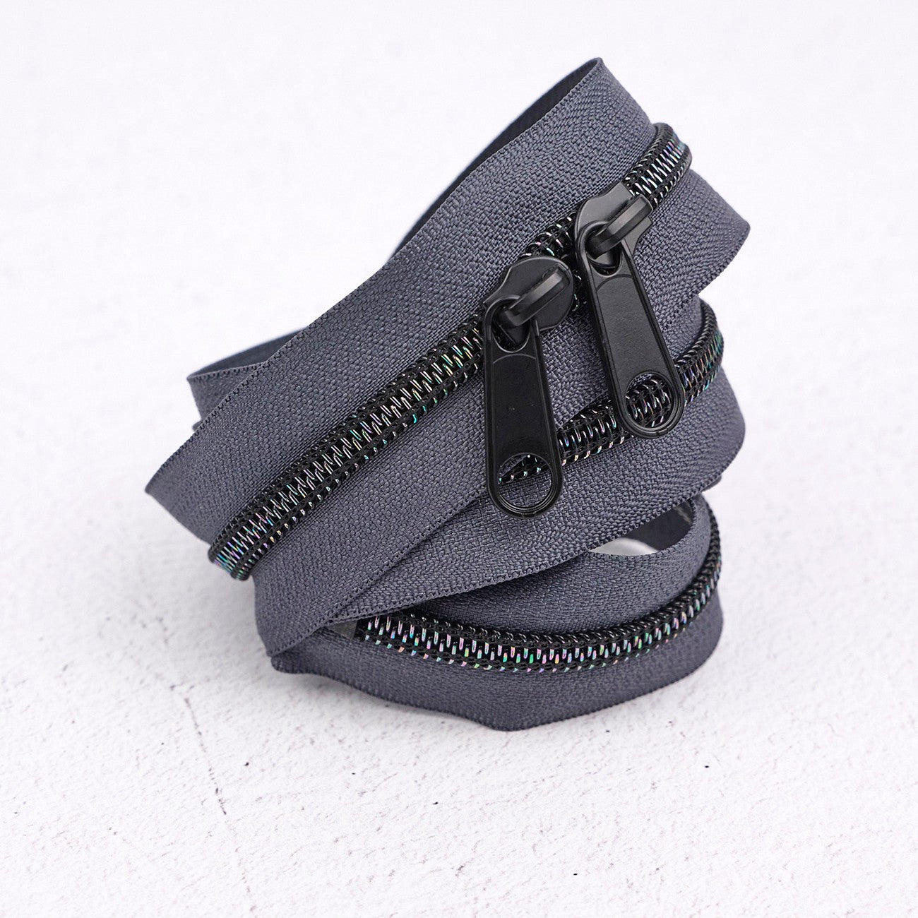 40in Handbag Zipper Oil Slick