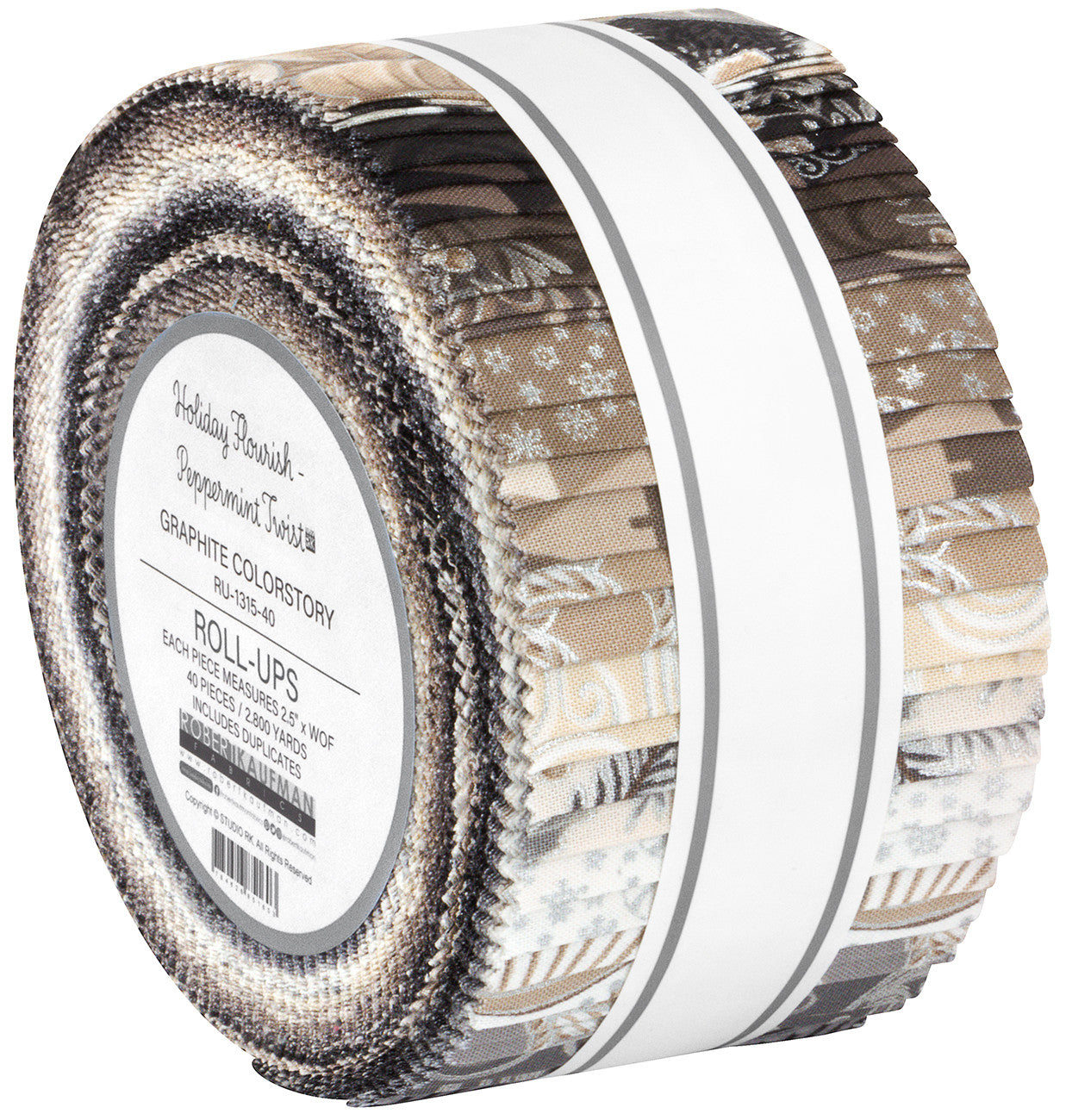 2.5in Strips Holiday Flourish - Peppermint Twist 40pcs