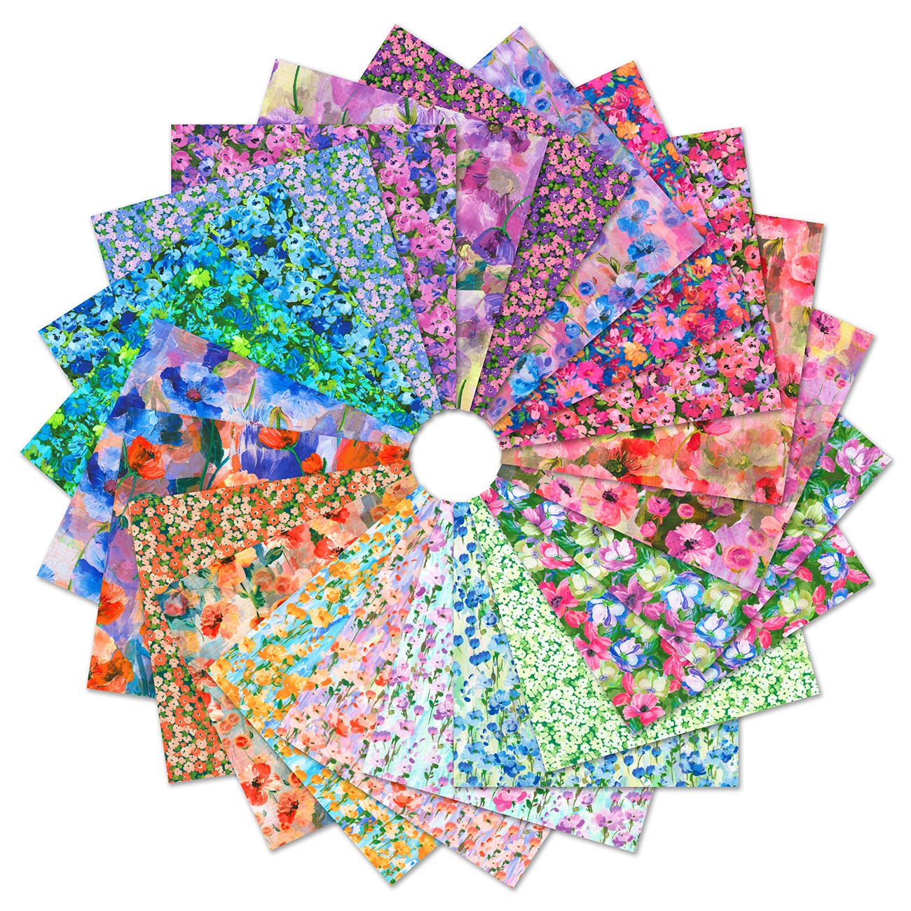 2.5in Strips, Painterly Petals Flora Fields, 40pcs/bundle