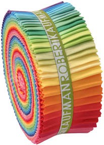 2-1/2in Strips Roll Up Kona Cotton Solids Bright Palette 41pcs