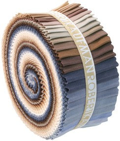 2-1/2in Strips Roll Up Kona Cotton Solids Neutrals Palette 41pcs