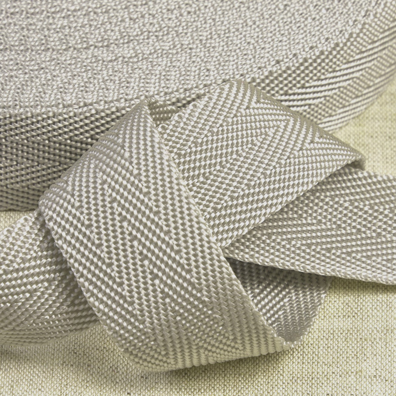 25mm Polypropylene Webbing in Light Grey