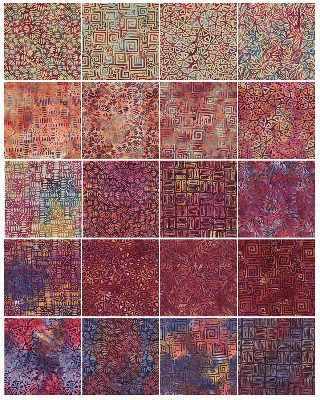 2.5in Strips Salsa 40pcs, 2 Pieces of Each Print