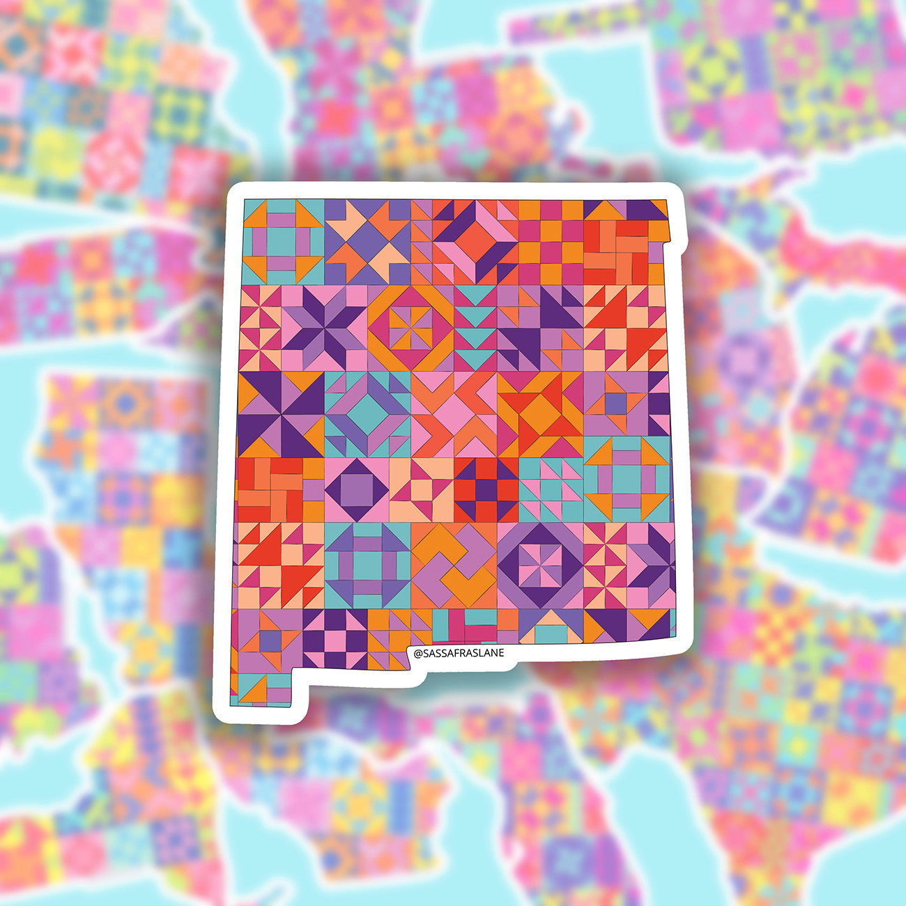 New Mexico State Quilt Stickers 6pk