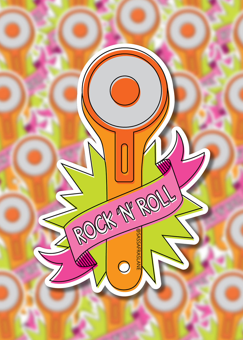 Rock 'n' Roll Rotary Cutter Stickers 6pk