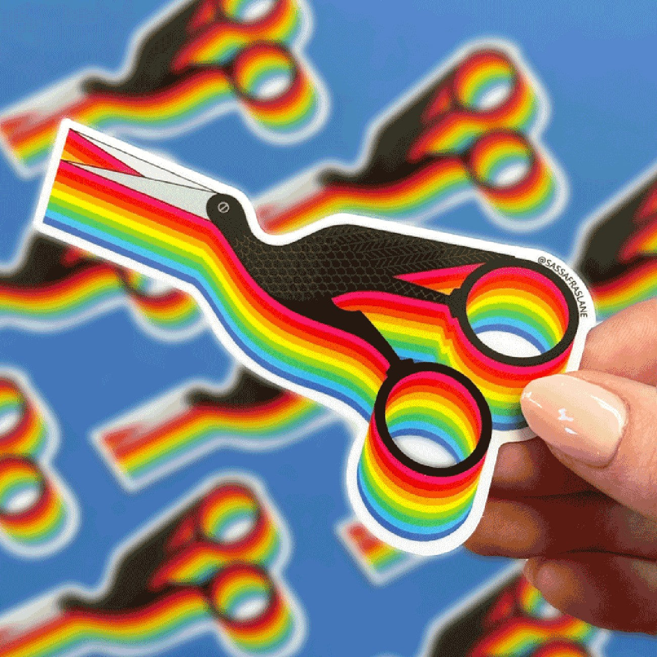 Rainbow Stock Scissor Stickers 6pk