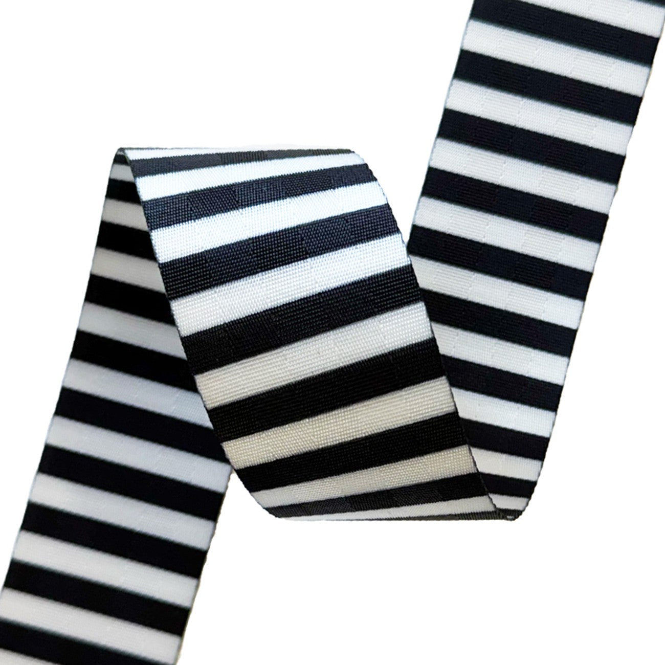 Black & White Stripe Webbing 2in x 12yds