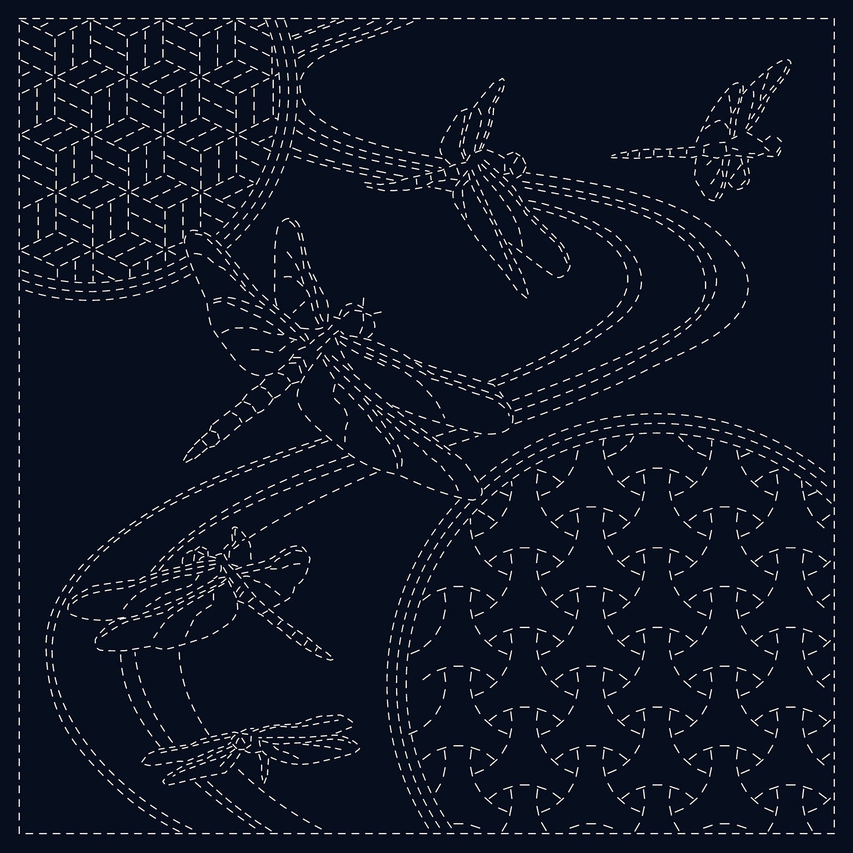 Sashiko Cloth Dragonfly