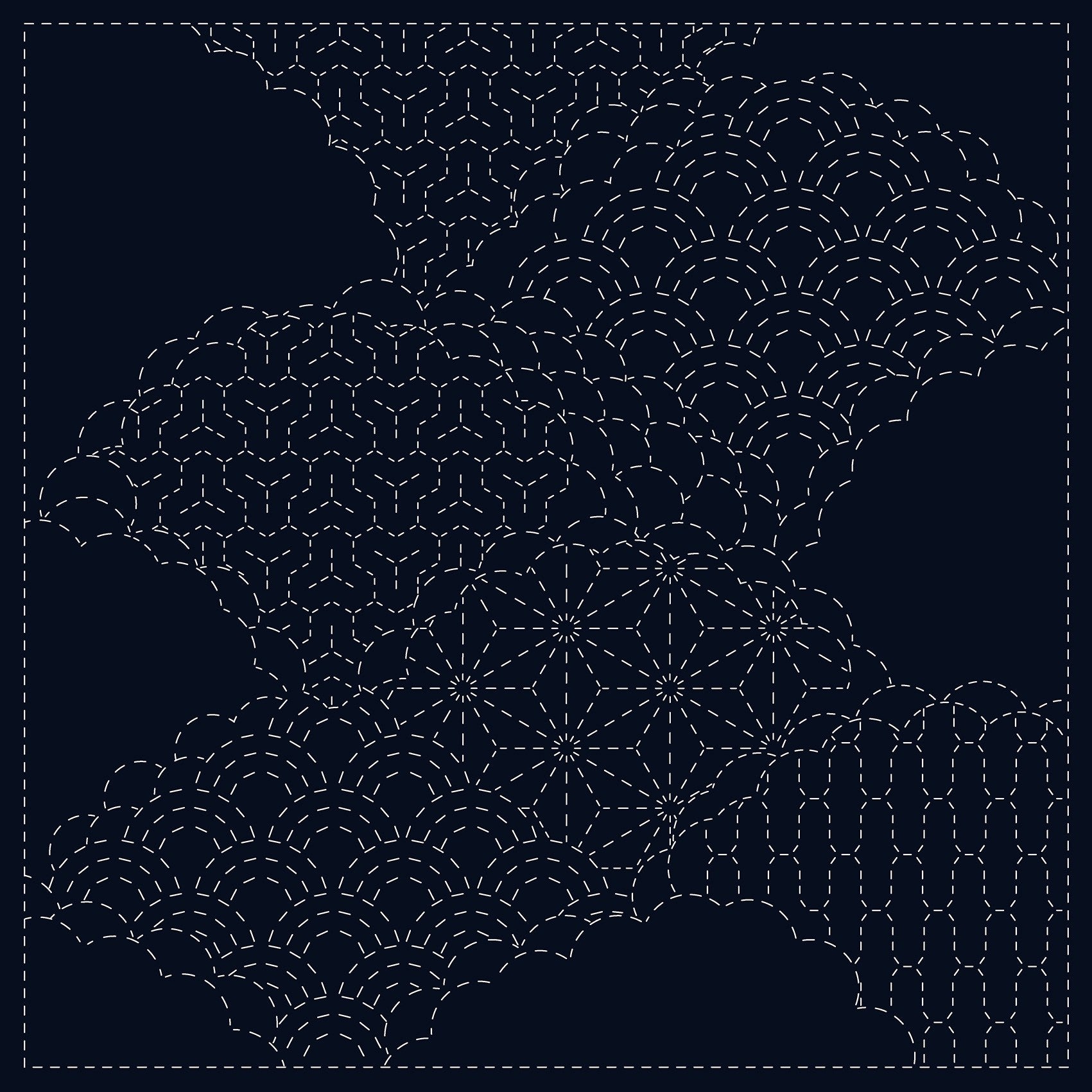 Sashiko Cloth Cumulus Cloud