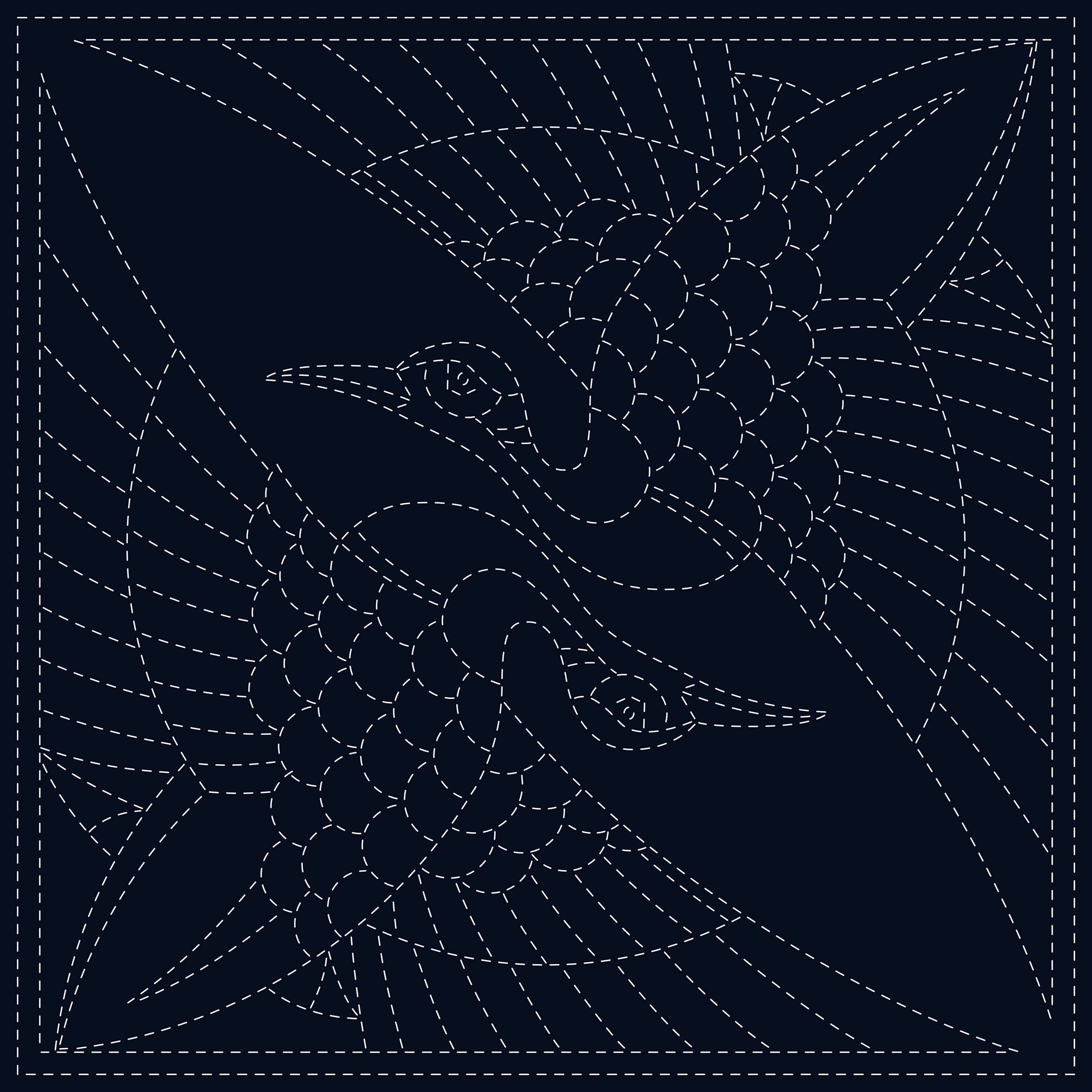 Sashiko Cloth Two Cranes