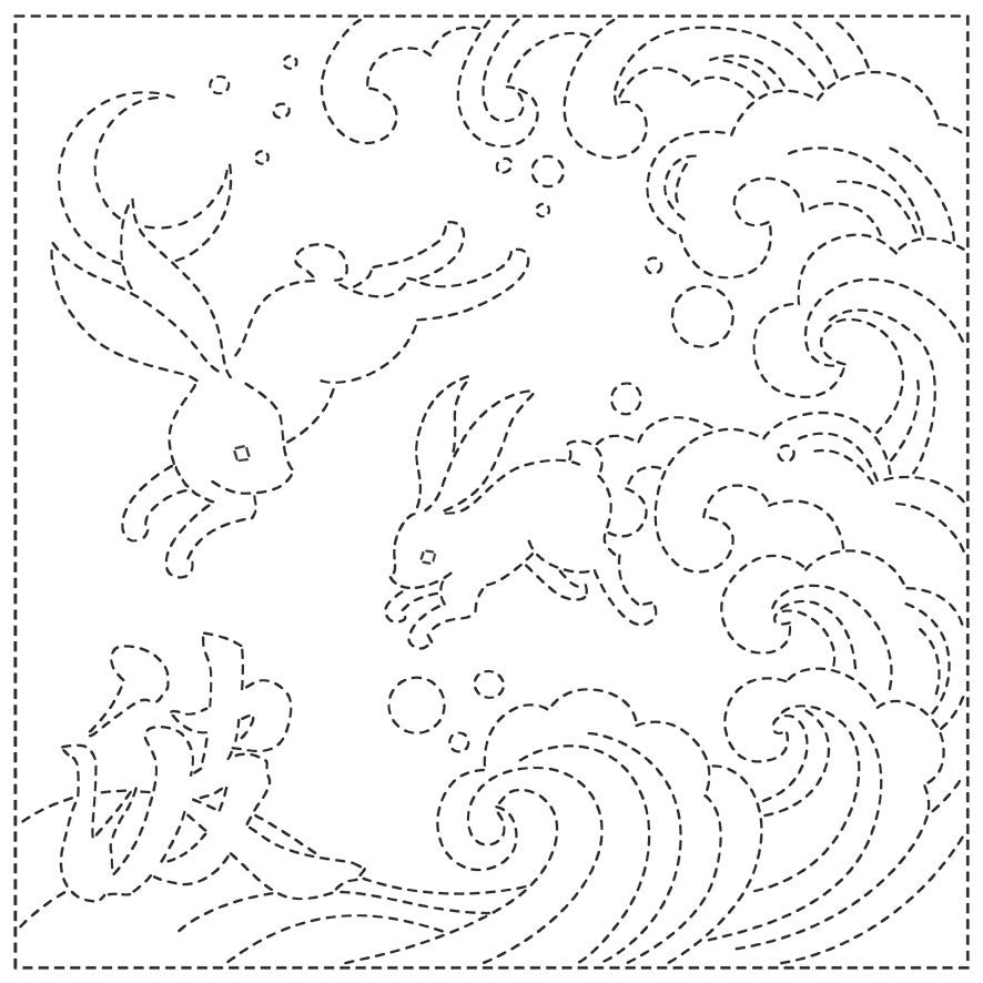 Sashiko Cloth Ara-Name- White