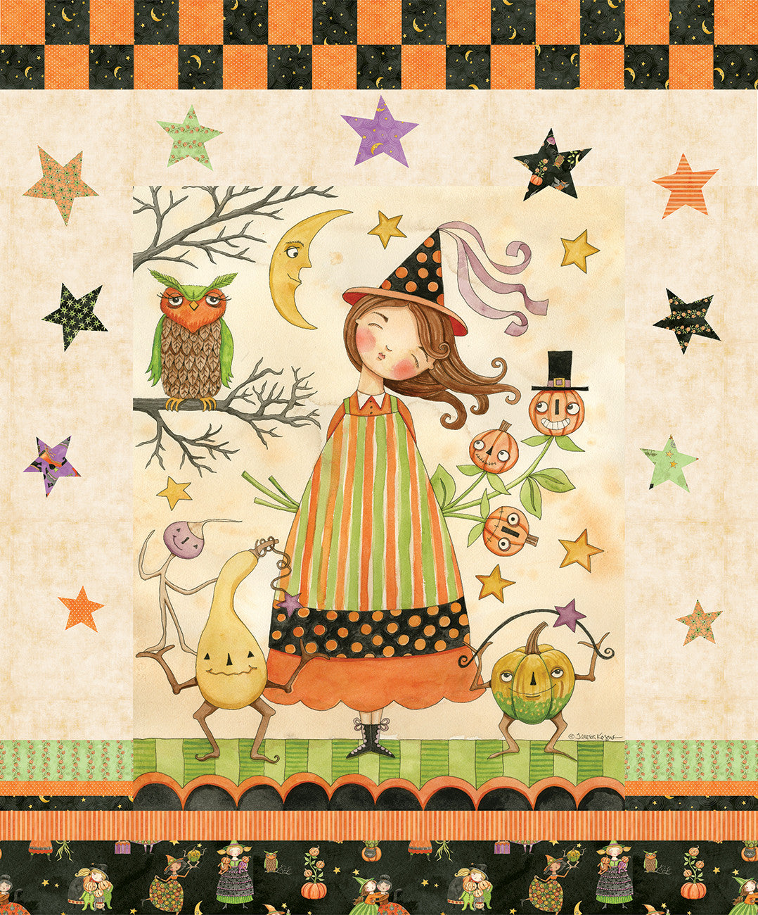 Ghoul Friends Digitally-Printed Ghoul Friends Panel Quilt Store Display