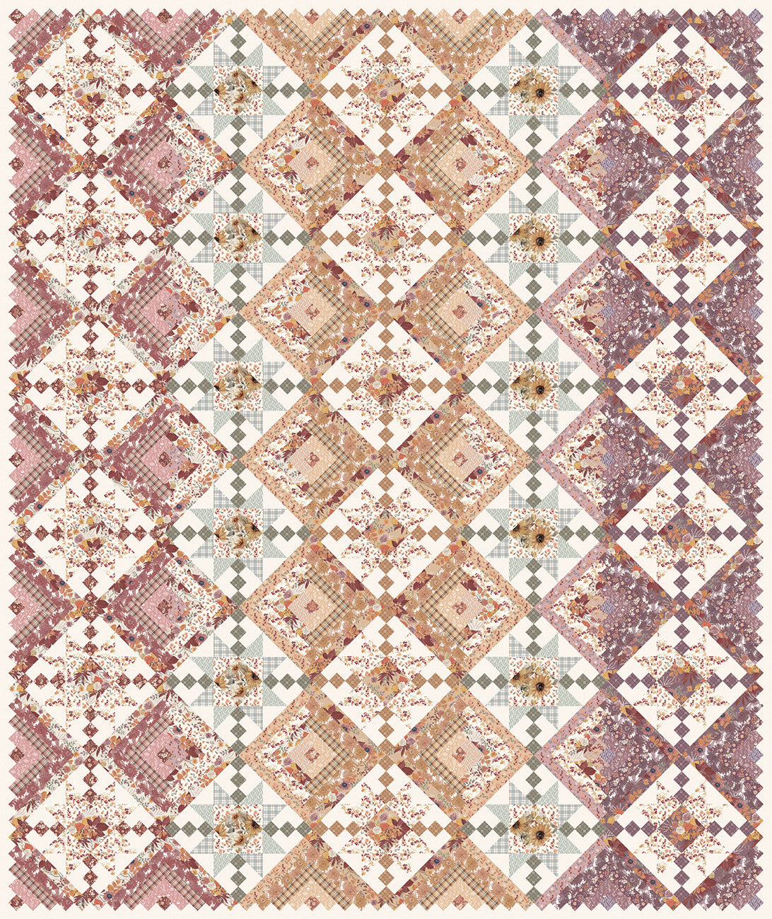 Evening on the Prairie Digitally Printed Laura's Log Cabin Quilt Store Display