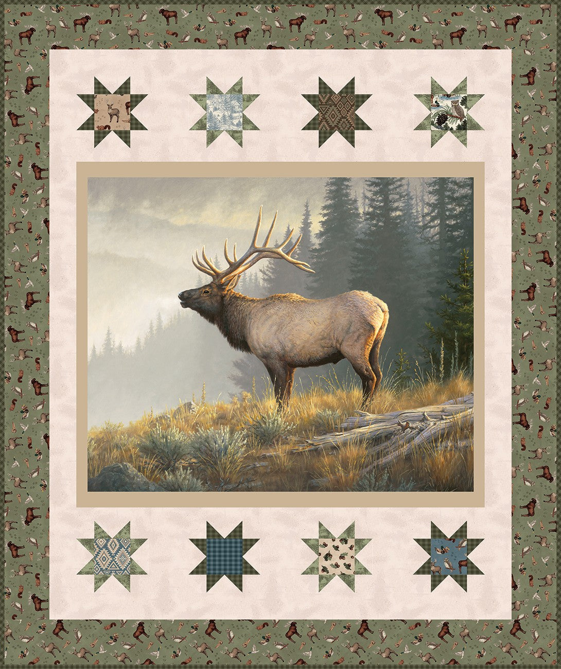 Monarch of the Mountain Panel Quilt Store Display - Majestic in Nature II
