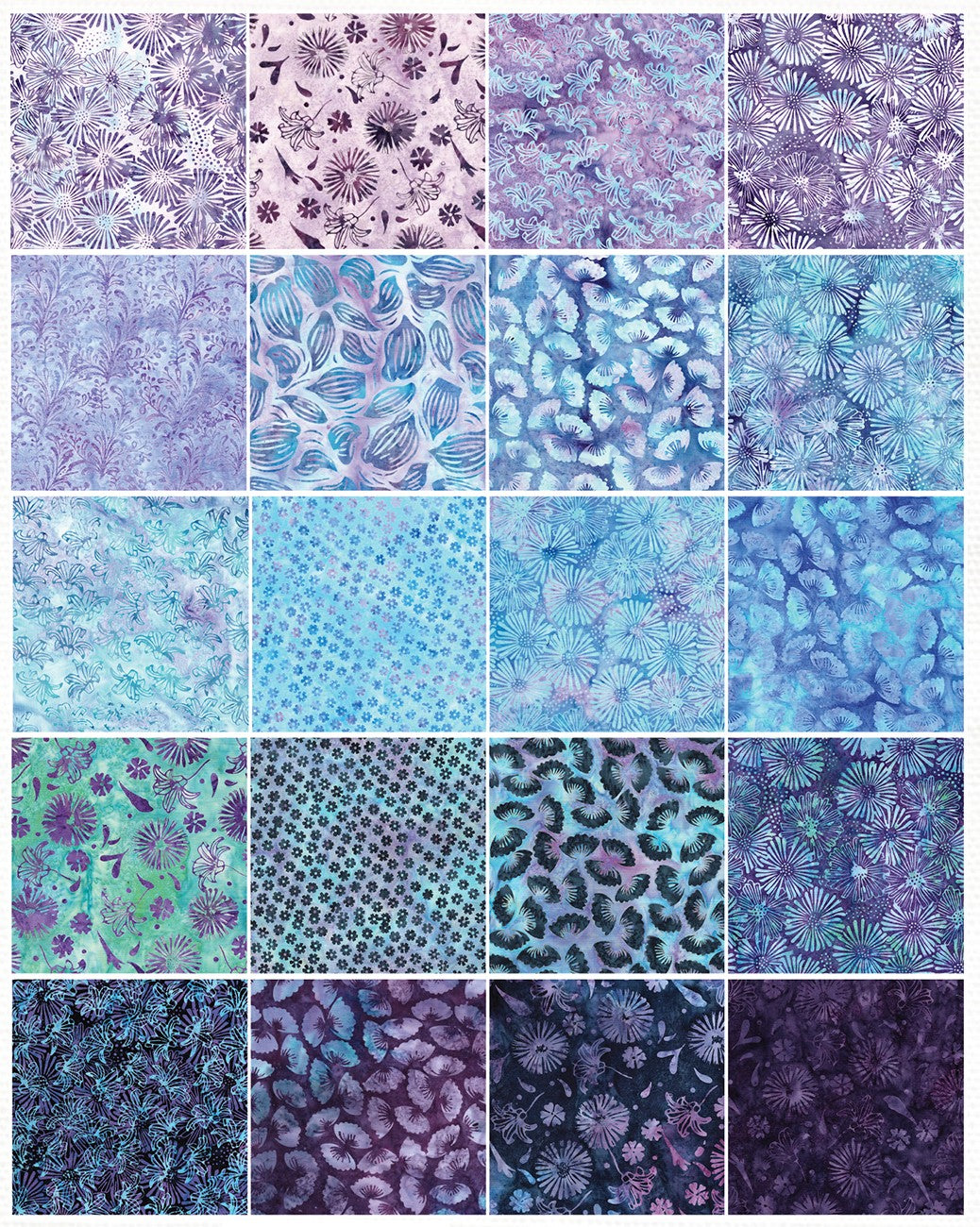2.5in Strips Secret Garden 40pcs, 2 Pieces of Each Print