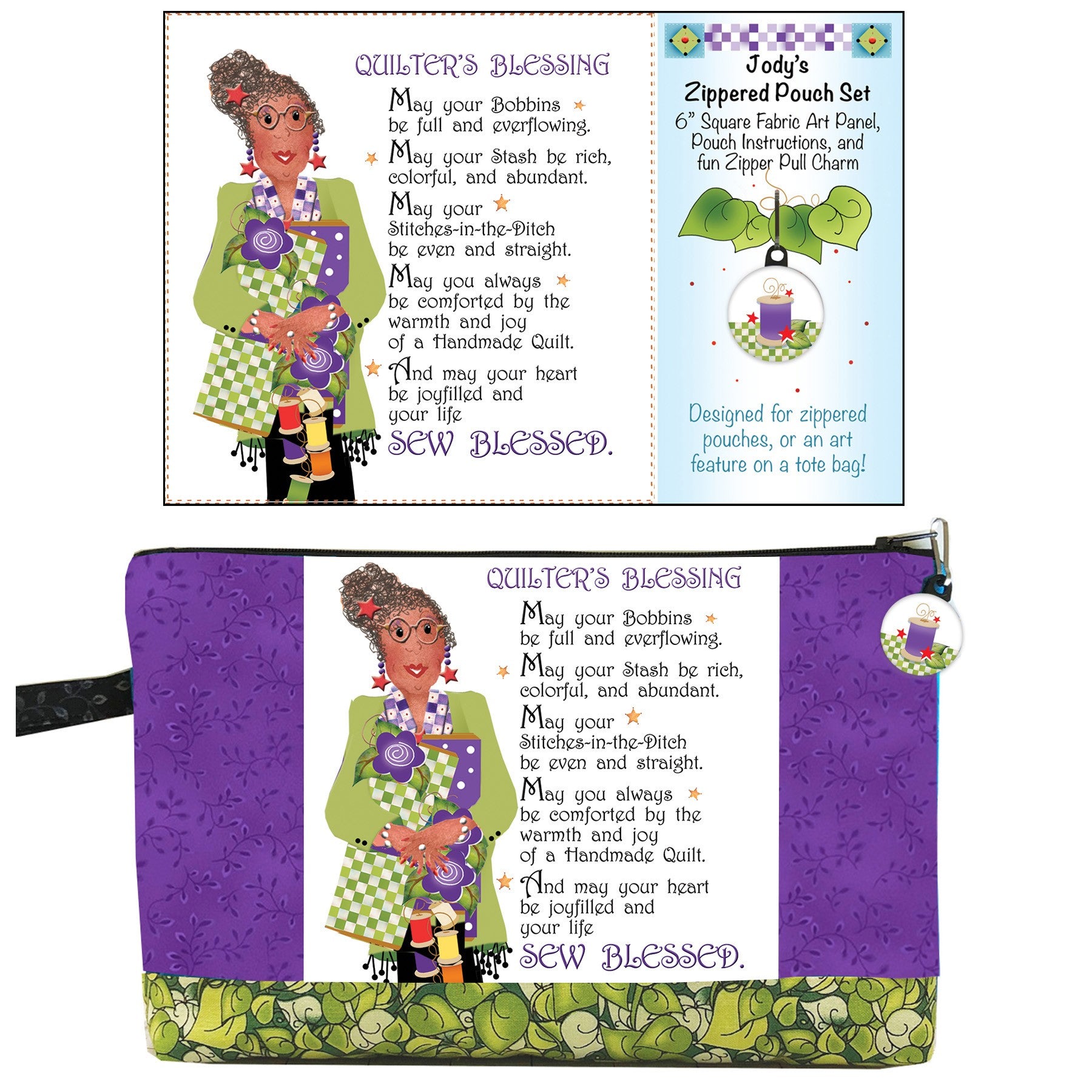 Zipper Pouch Set Star Quilters Blessing
