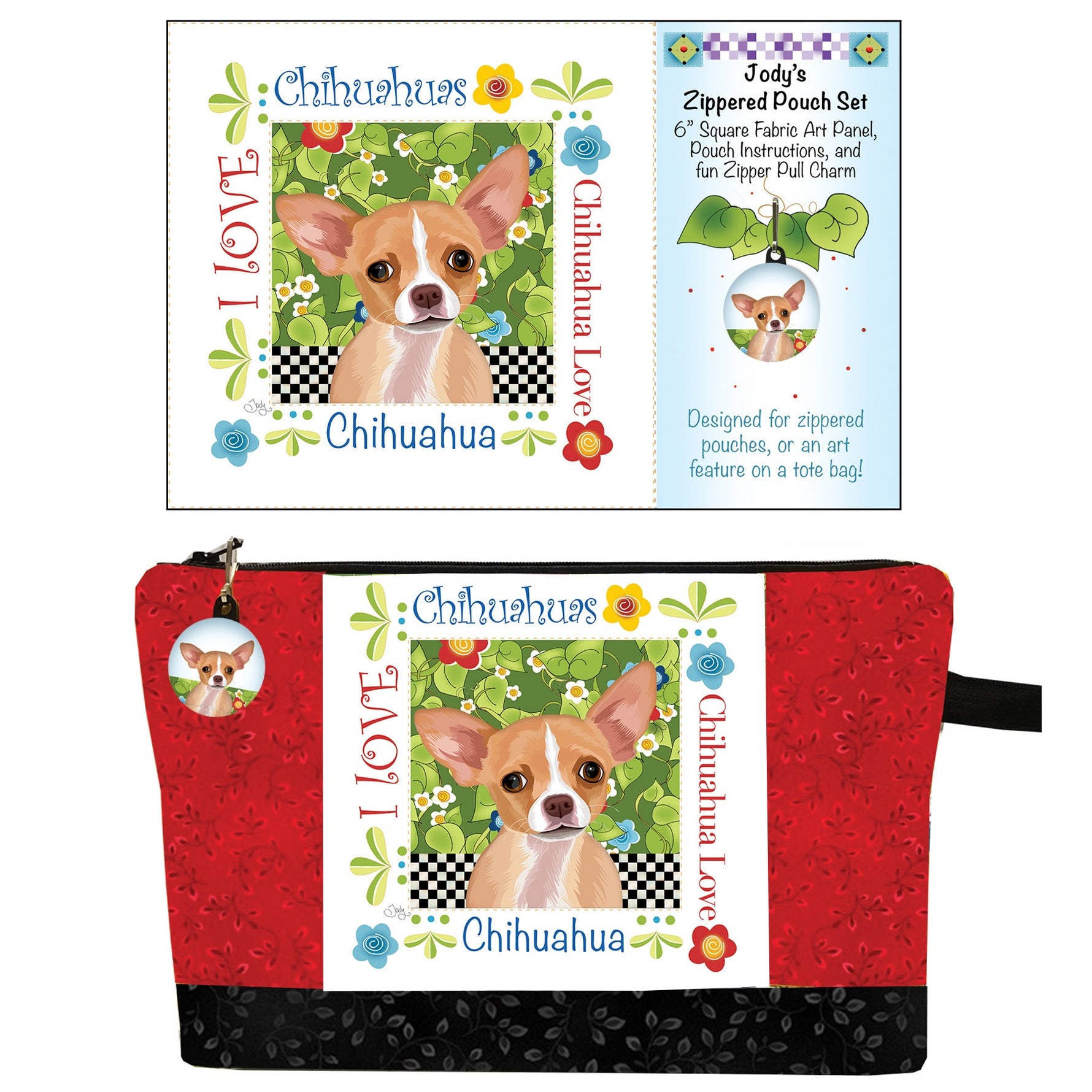 Zipper Pouch Set Chihuahua