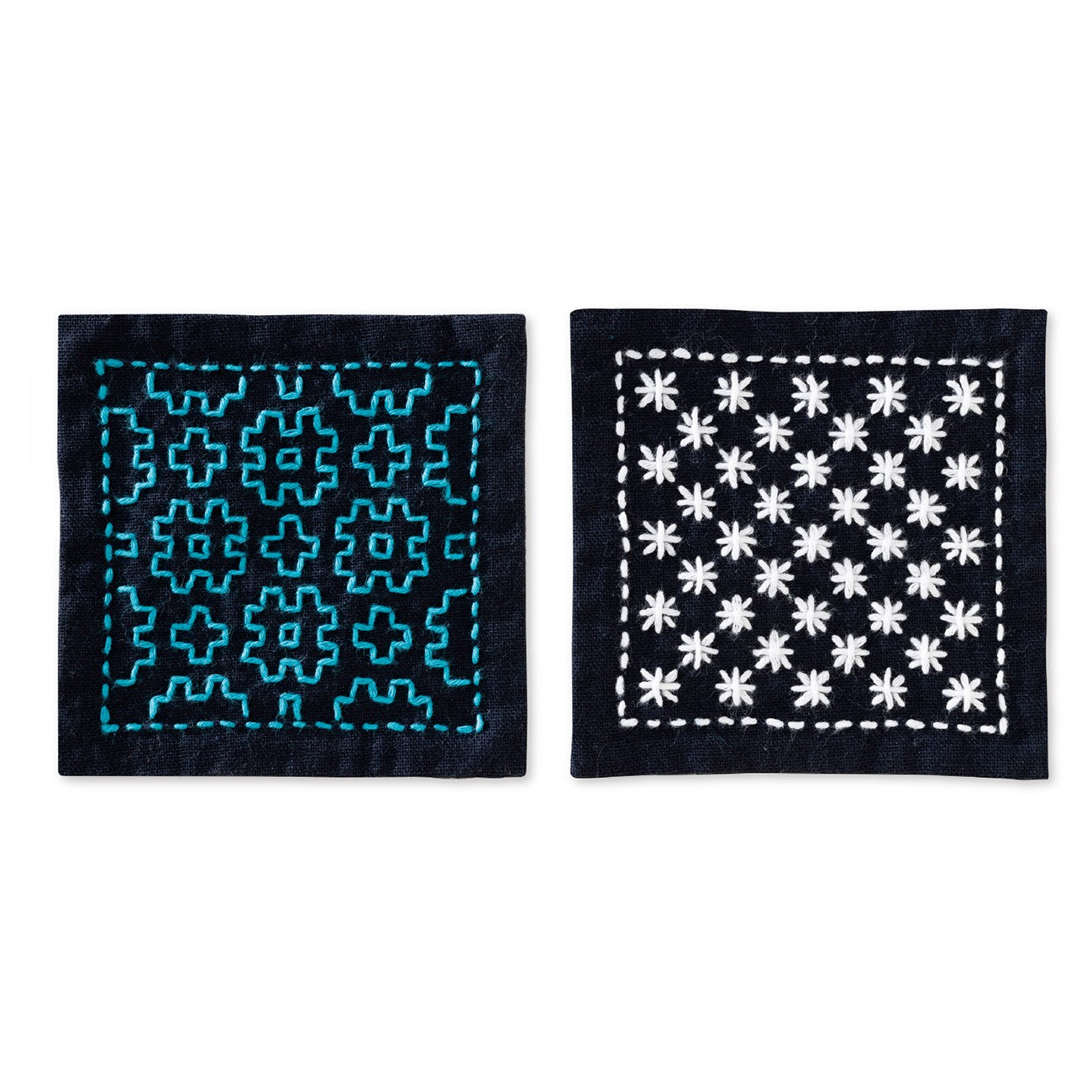 Sashiko Hitome-zashi kit - Coaster 2-piece set Navy