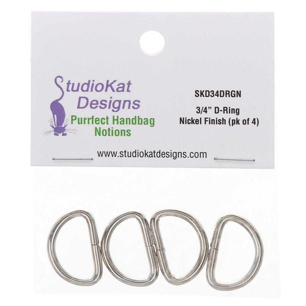 3/4in D-RING NICKEL 4 per pack