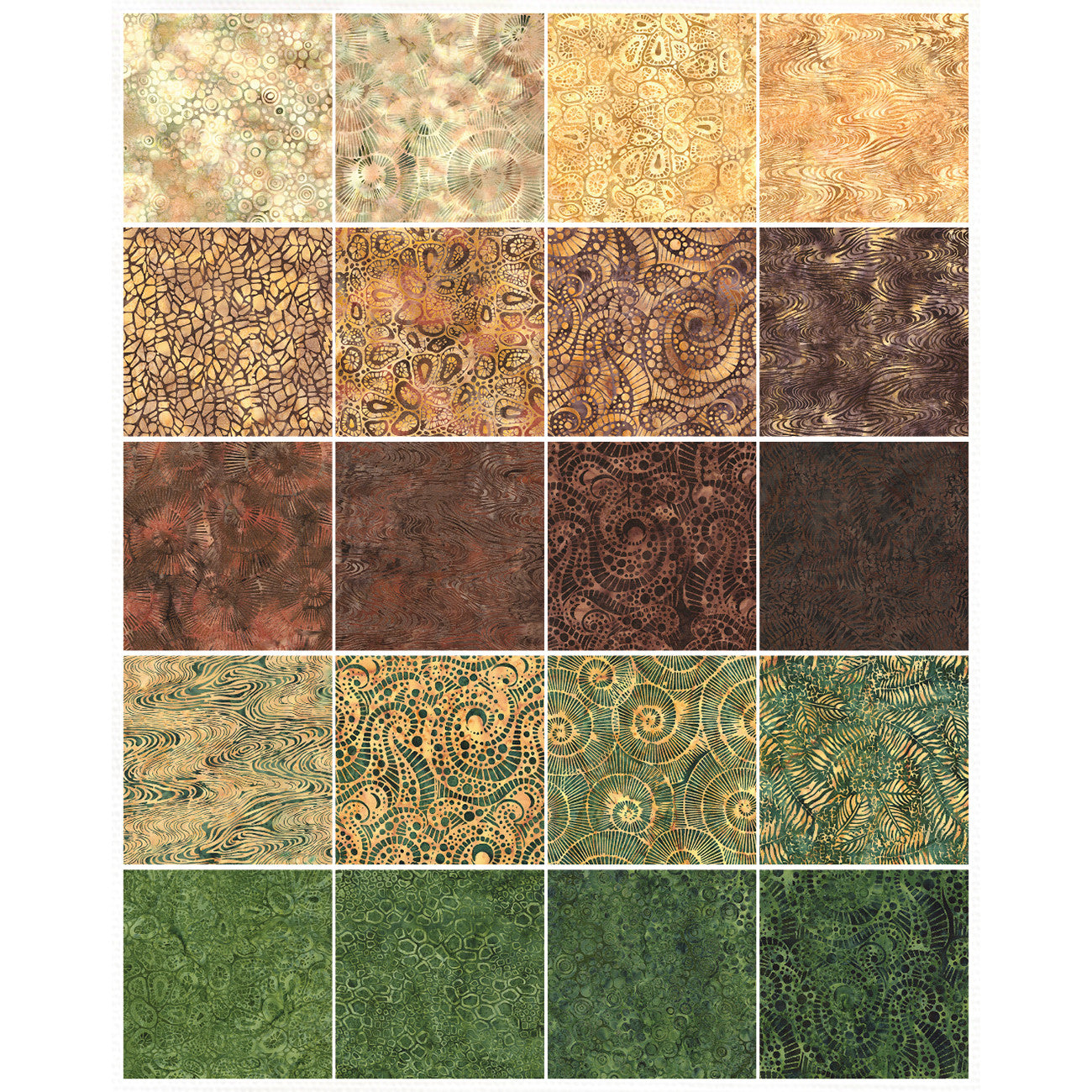 2.5in Strips, Earth Essence Batik, 40pcs