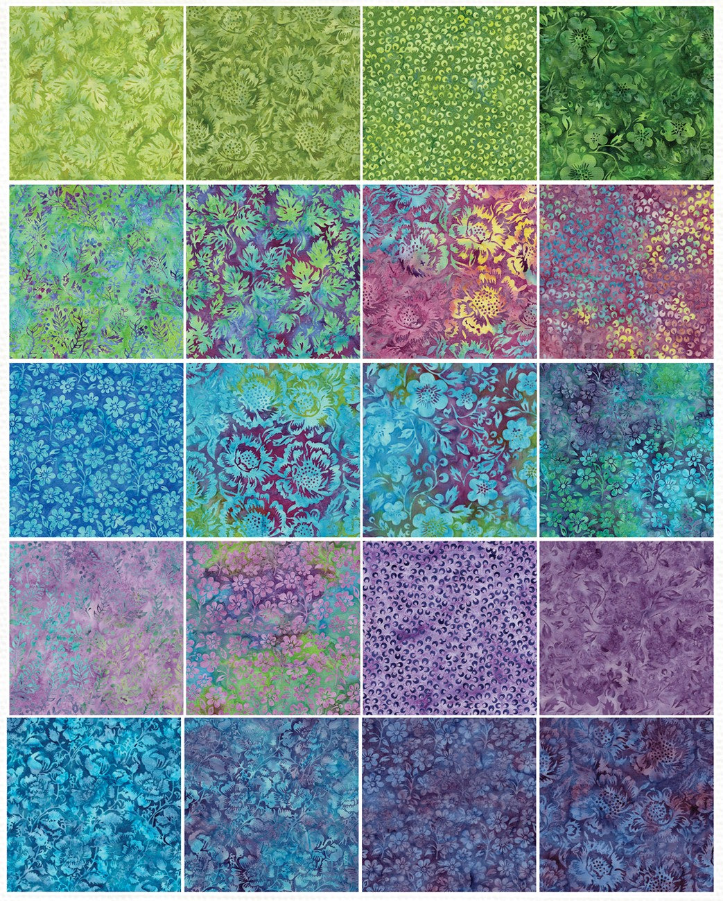 Fat Quarter Bundles Springtime Bouquet 20pcs, 1 Piece of Each Print
