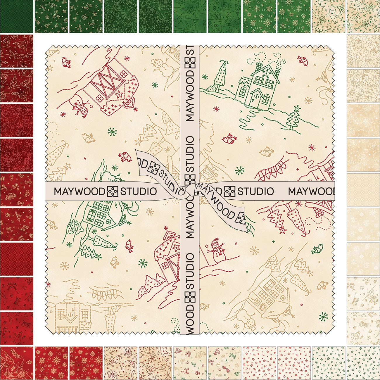 10in Squares Christmastime, 42pcs/bundle
