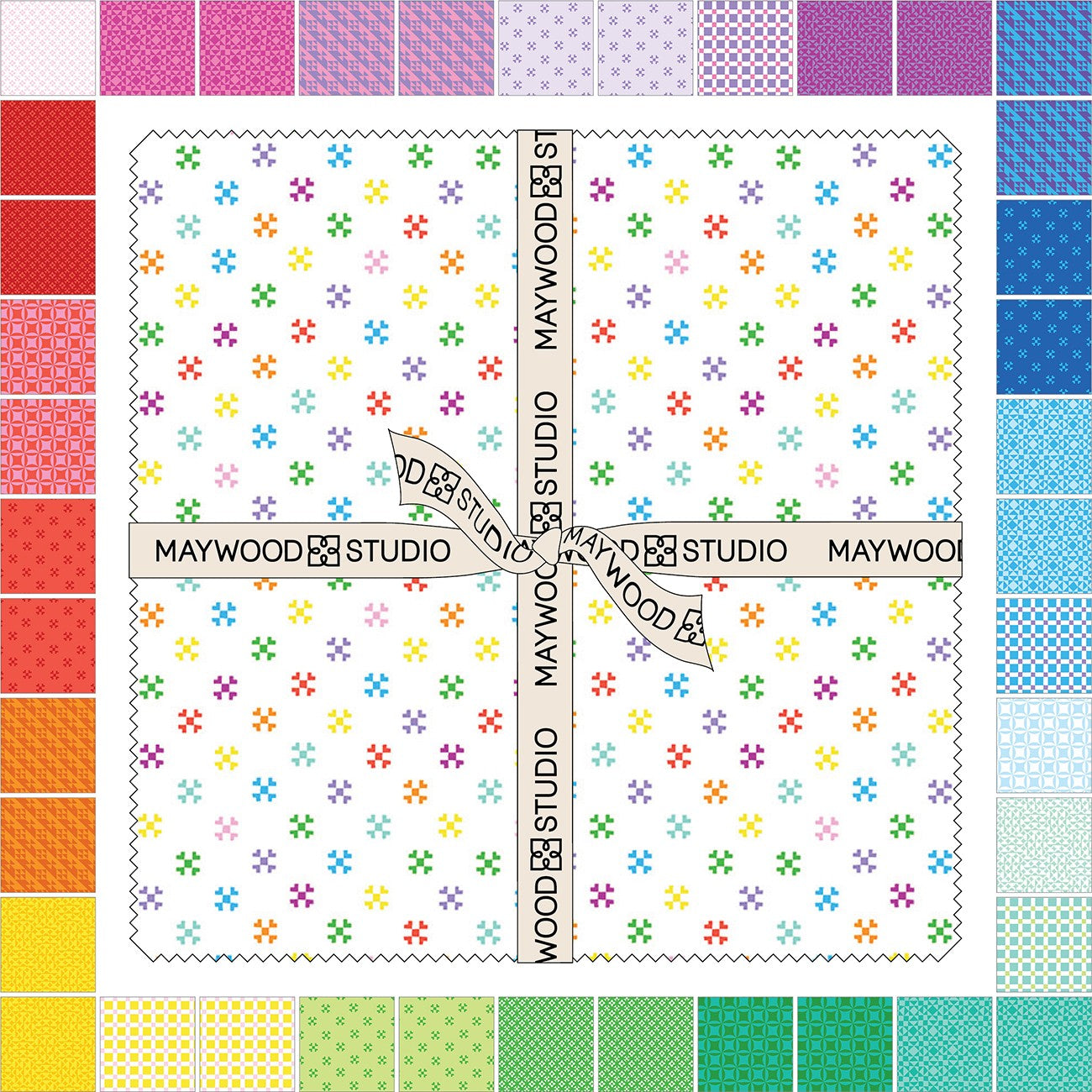 10in Squares Colorblock Party, 42pcs/bundle