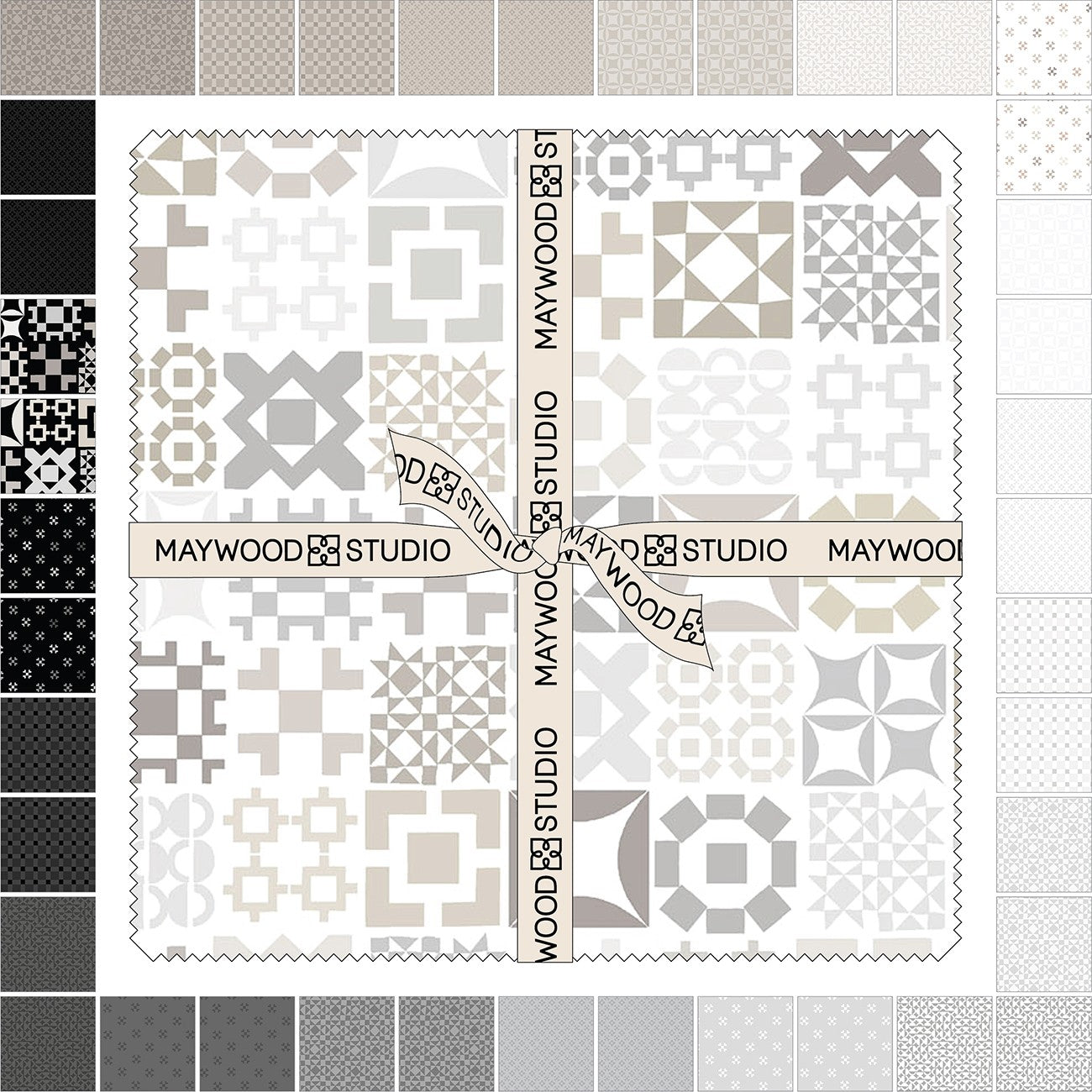 10in Squares Colorblock Party Neutrals, 42pcs/bundle