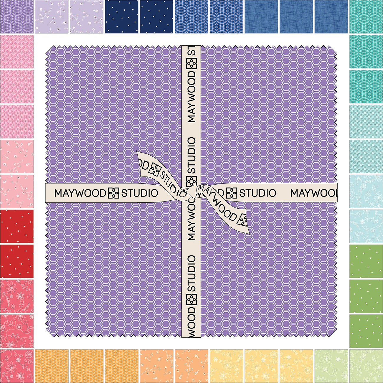 Kimberbell Basics Flannel Rainbow Wishes 10in Squares (42pc)