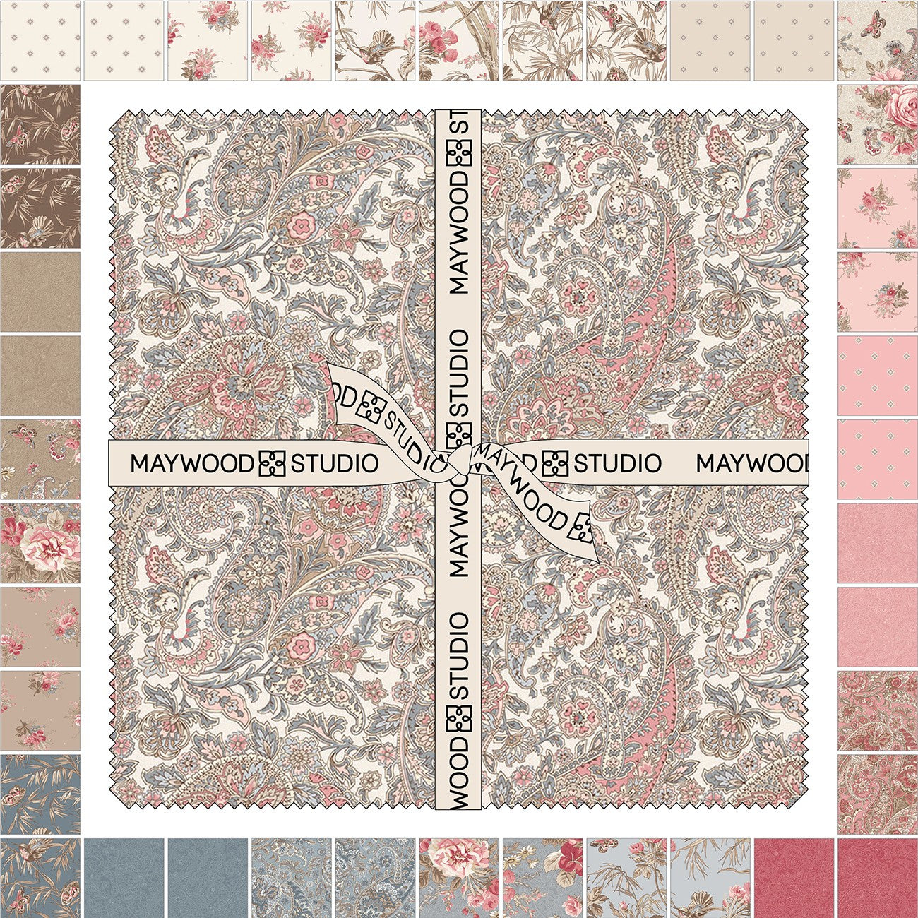 10in Squares Meadow Blush, 42pcs/bundle