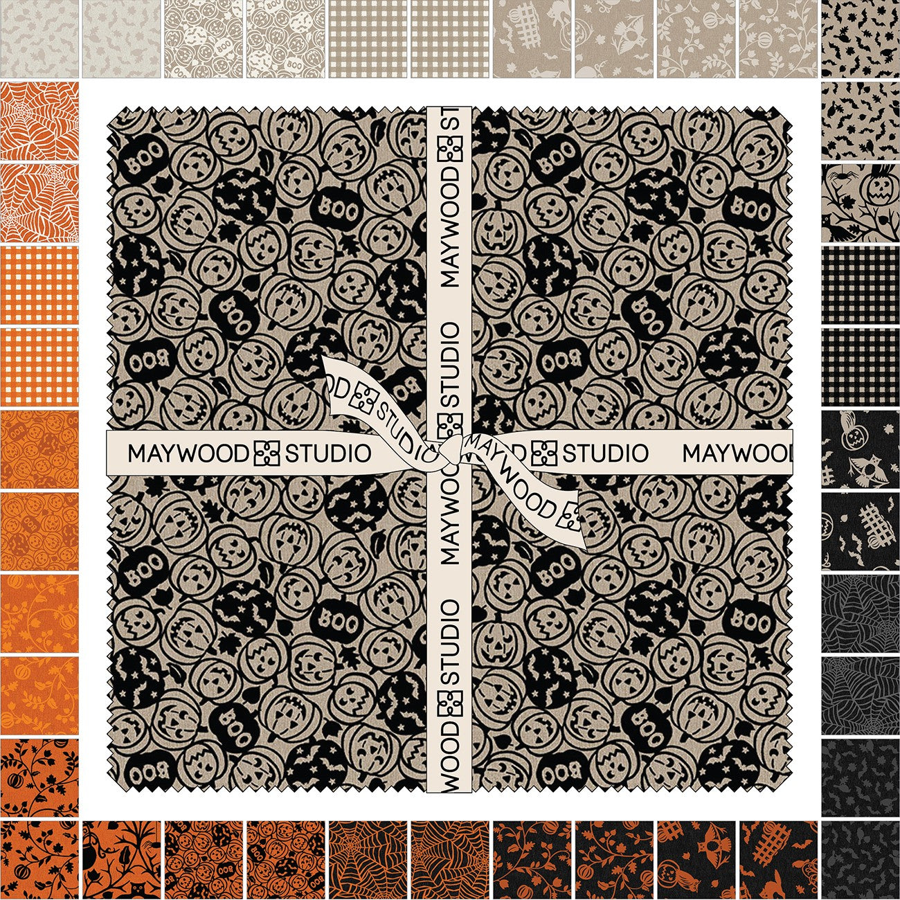 10in Squares Pumpkin Grove, 42pcs/bundle