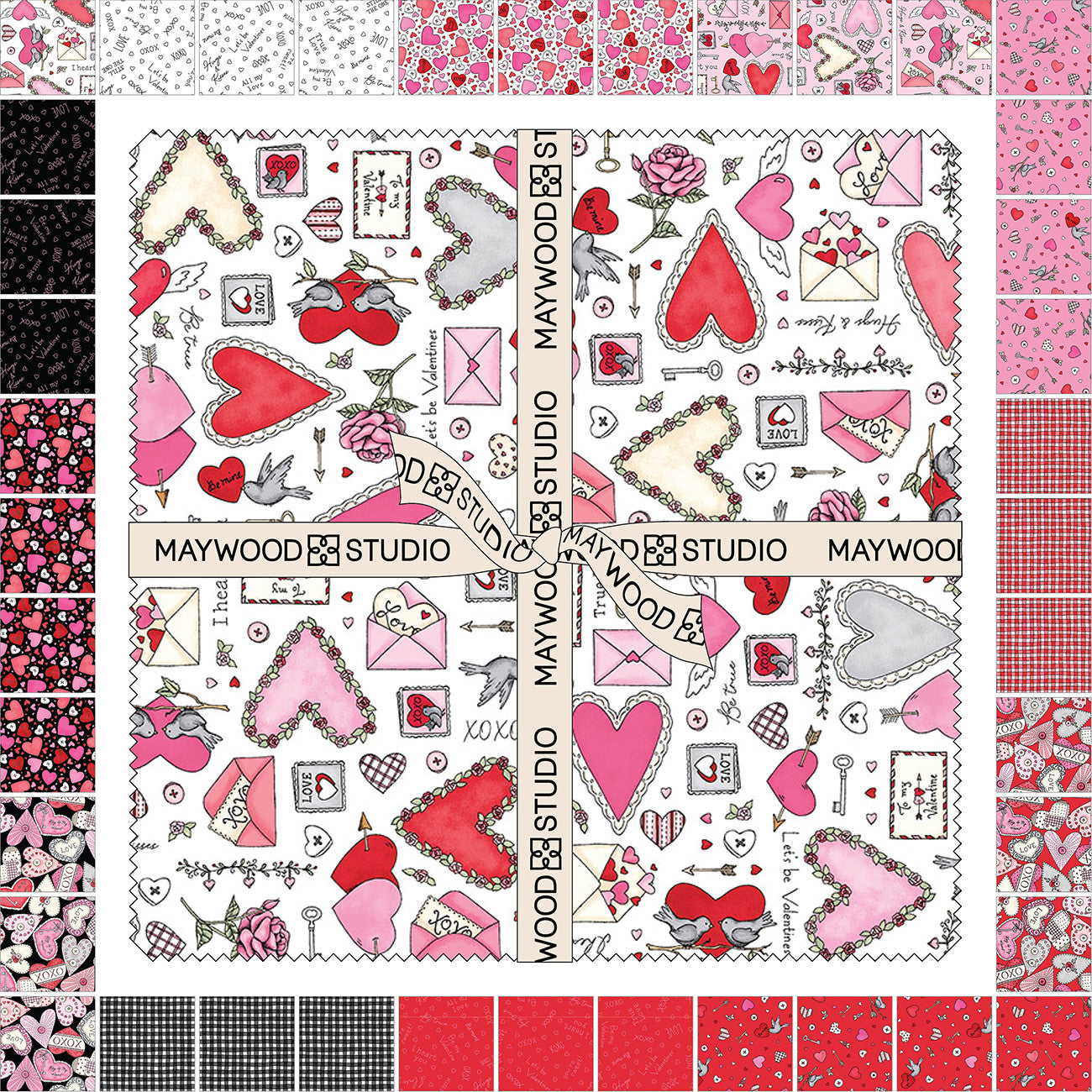 10in Squares I Heart You, 42pcs/bundle